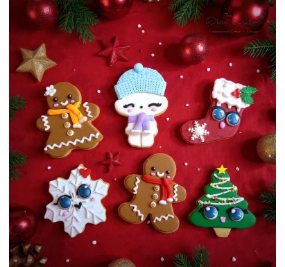 6pc Cartoon Christmas Shortbread Cookies