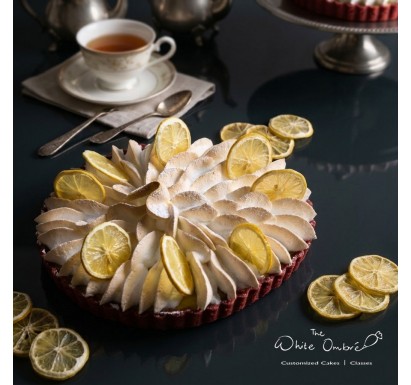 Red Velvet Lemon Meringue Tart